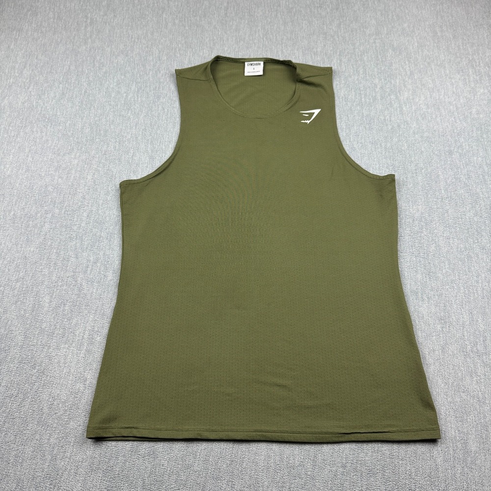 Gymshark Tank Top Men Small Green Arrival Sleeveless Training Workout Gym Muscle